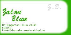 zalan blum business card