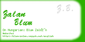 zalan blum business card